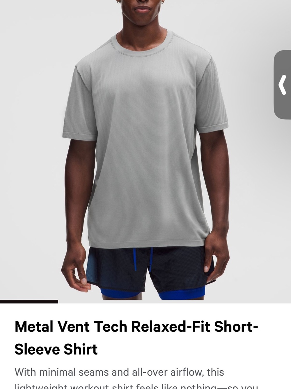 Lululemon Metal Vent Tech Relaxed-Fit Short-Sleeve Shirts - Gray and Black - L